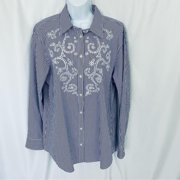 Lauren Ralph Lauren Tops - Lauren Ralph Lauren Striped Button Down Top Size X-Large
